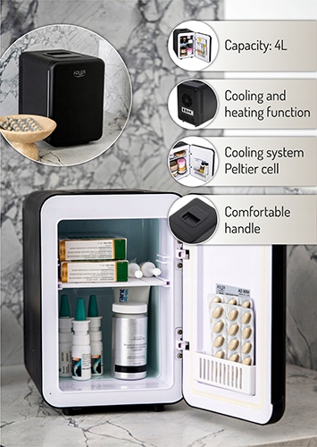 Mini lodówka 4L z funkcją chłodzenia i grzania