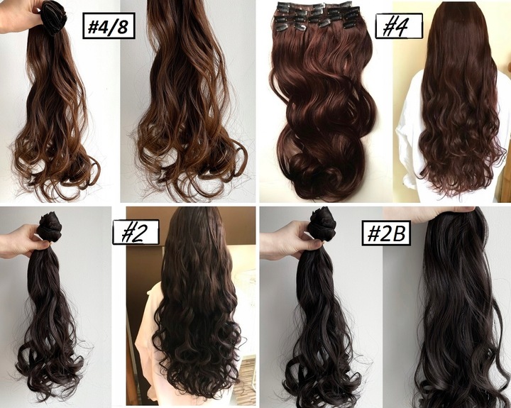 DOCZEPIANE WŁOSY ZESTAW Clip in Fale 7 PASM 160g
