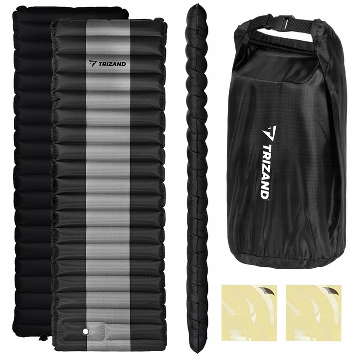 MATERAC DMUCHANY TURYSTYCZNY DO NAMIOTU ZWIJANY MOCNY + WBUDOWANA POMPKA