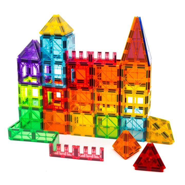 Klocki konstrukcyjne EDUKACYJNE 3D kulki rurki dla dzieci 108el MAGNETYCZNE