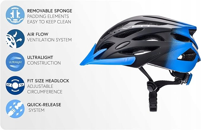 Kask rowerowy niebiesko czarny