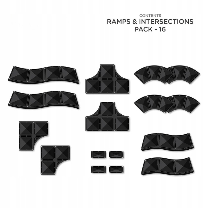 Klocki magnetyczne drogi Creative Roads Pack 16 elementów Connetix