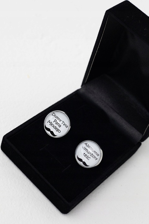 Spinki dla taty do mankietów w etui ślub prezent tata teść