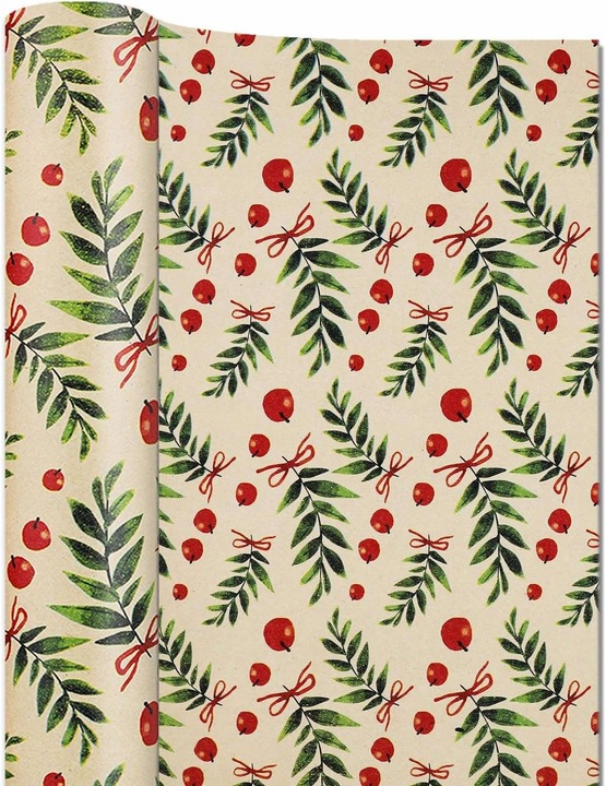 Papier prezentowy do pakowania prezentów świąteczny 0,43 x 15m gałązki