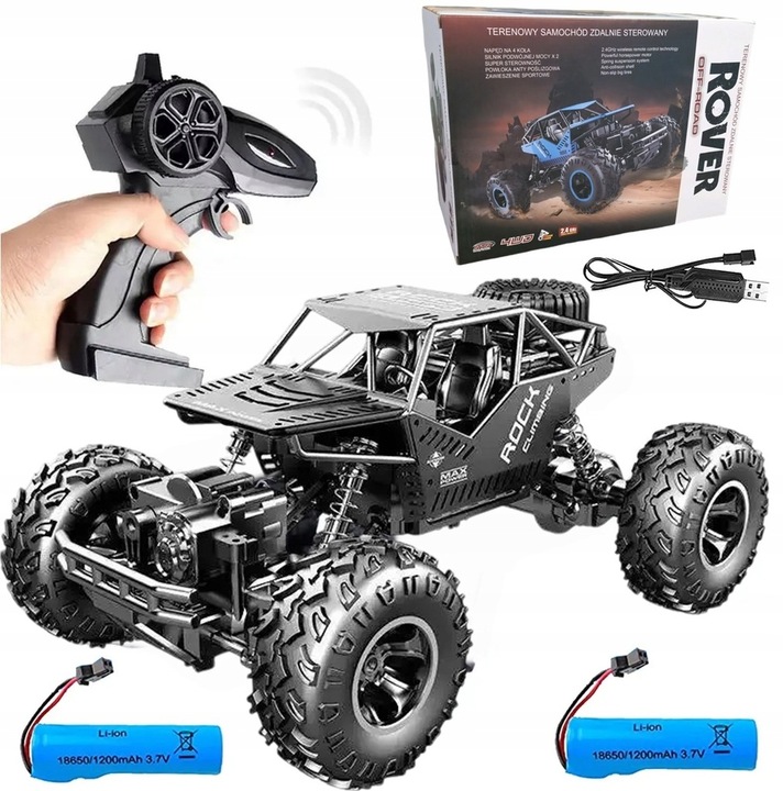 Samochód Zdalnie Sterowany Terenowy Duży 4x4 Akumulator X 2 2400 mAh