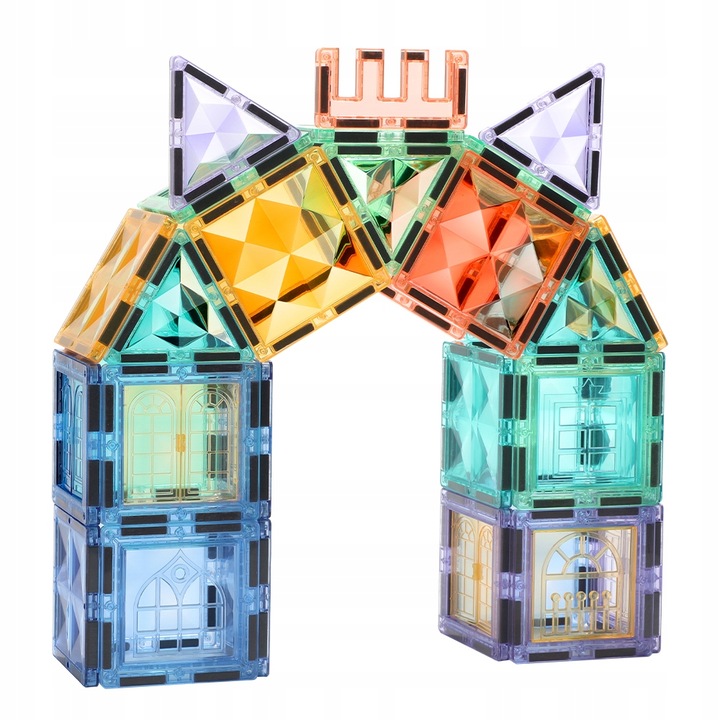 Klocki magnetyczne dla dzieci duże edukacyjne zestaw konstrukcyjny 100 el