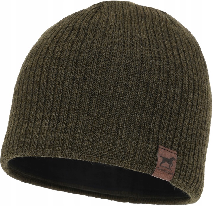 Czapka myśliwska zimowa z wełny Merino zielona Bird ciepła myśliwska