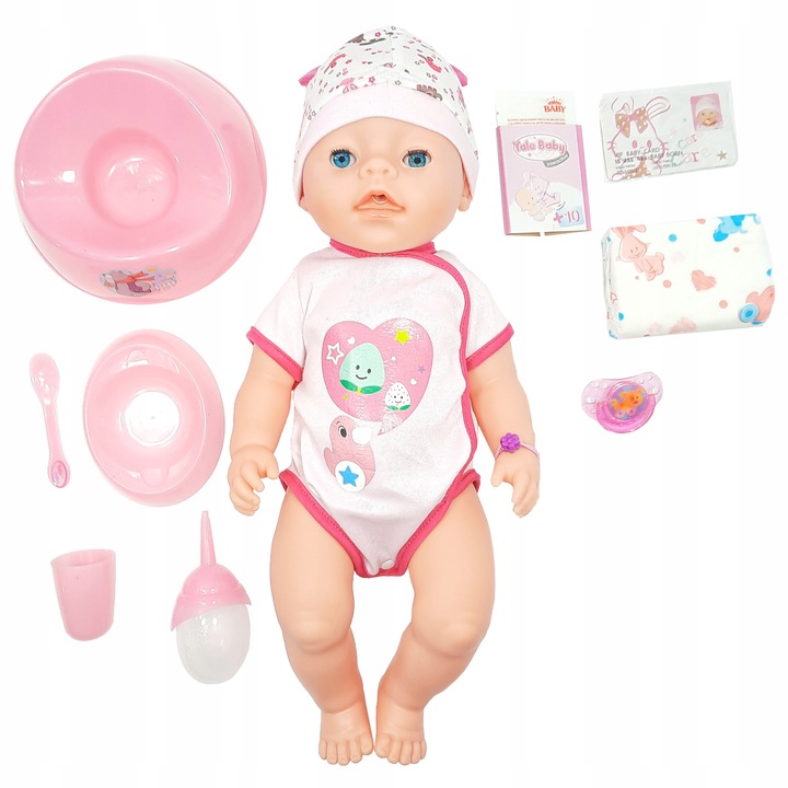 LALKA INTERAKTYWNA BABY LOVE DLA DZIEWCZYNKI 9W1 + AKCESORIA