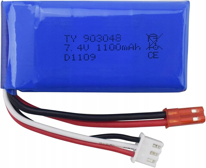 Zestaw 2 baterii 7,4 V 1100 mAh Ładowarka WLtoys A949, A959, A969, A979,
