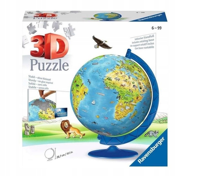 PUZZLE 3D GLOBUS PO ANGIELSKU 180 ELEMENTÓW