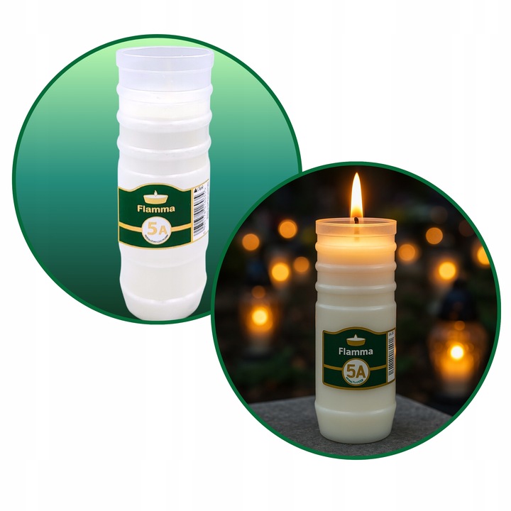 Wkłady do Zniczy Parafinowe Znicze Flamma 5dni Wkłady Czyste Wypalanie