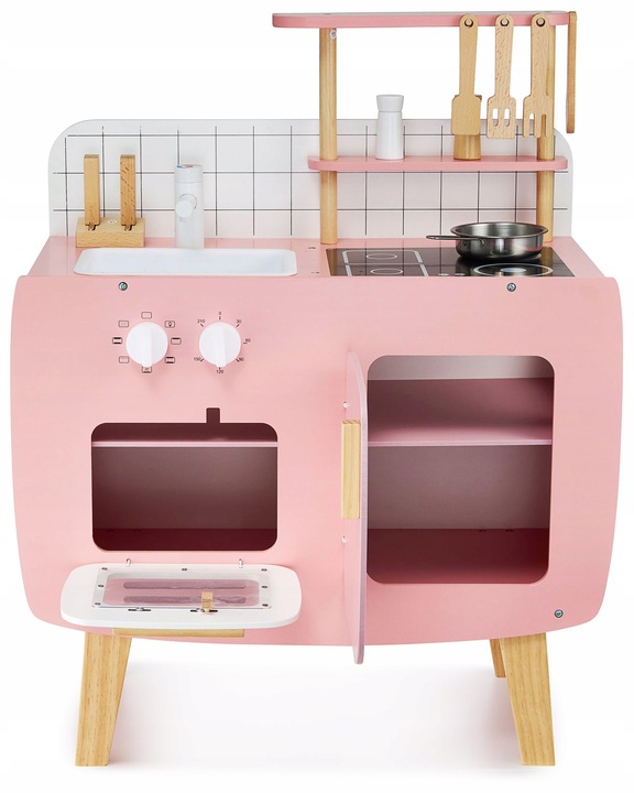 Kuchnia dziecięca ORYGINALNA Mamabrum Kuchnia RETRO + FARTUSZEK I AKCESORIA