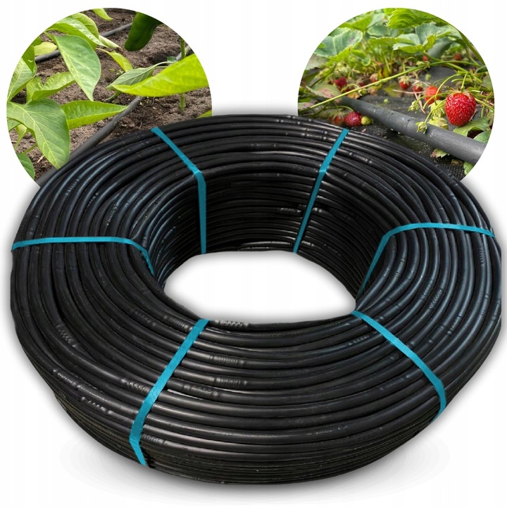 LINIA KROPLUJĄCA NAWADNIANIE Kropelkowe Wąż pocący kroplujący 100 mb