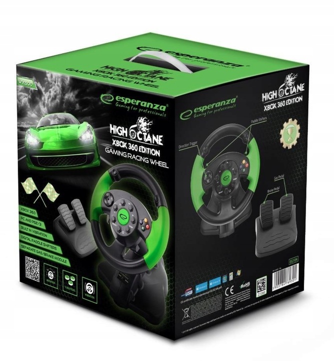 KIEROWNICA Z WIBRACJAMI XBOX 360 PC PS3 USB PEDAŁY WIBRACJE MULTIINTERFEJS