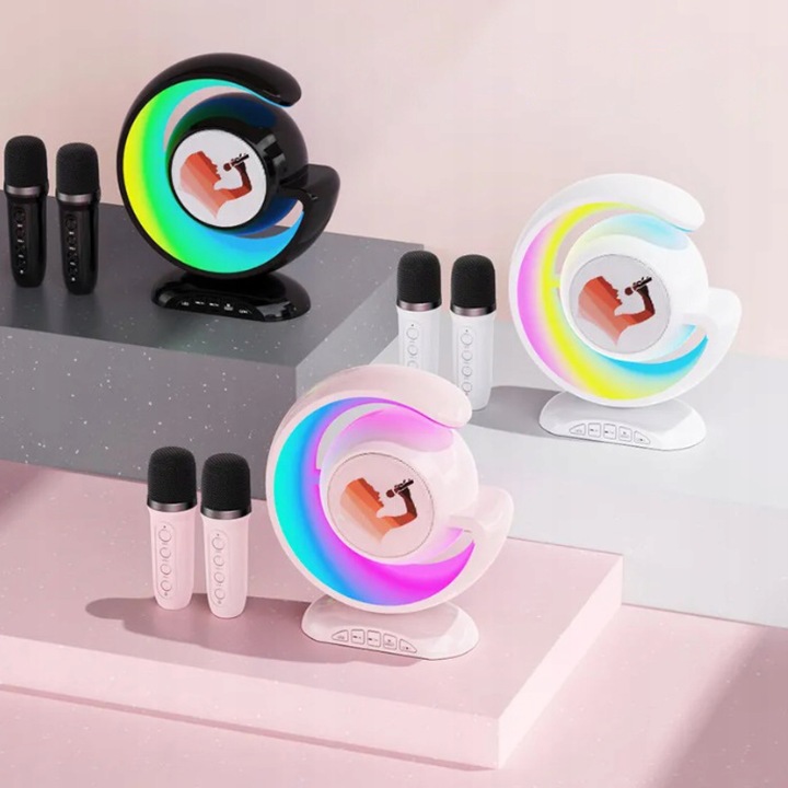 Bezprzewodowy Zestaw do Karaoke Głośnik Bluetooth + 2 Mikrofony dla Dzieci