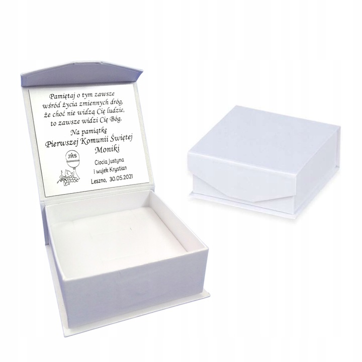 Medalik Srebrny Łańcuszek Komunia Chrzest GRAWER