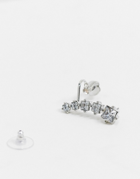 DESIGN Nausznica srebrna z kryształkami