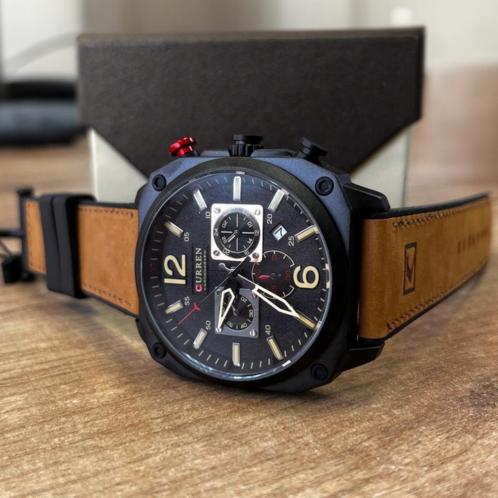 Zegarek Męski Curren Datownik Chronograf Prezent Wodoszczelny Grawer