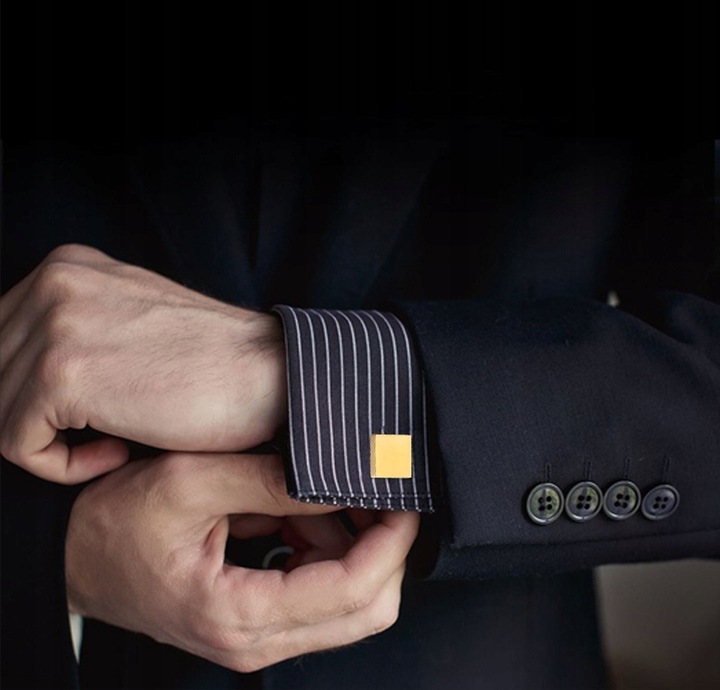 Spinki do mankietów koszuli pozłacane stal szlachetna chirurgiczna 316L