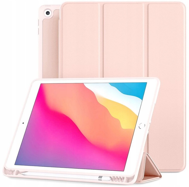 ETUI SMART CASE POKROWIEC DO APPLE IPAD 10.2 7 8 9 GEN RÓŻOWY Z KLAPKĄ