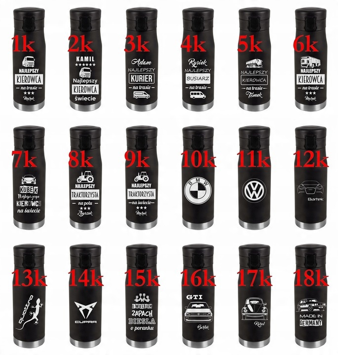 Kubek termiczny 600 ml TERMOS PREZENT szkoła biuro podróż auto TWÓJ GRAWER