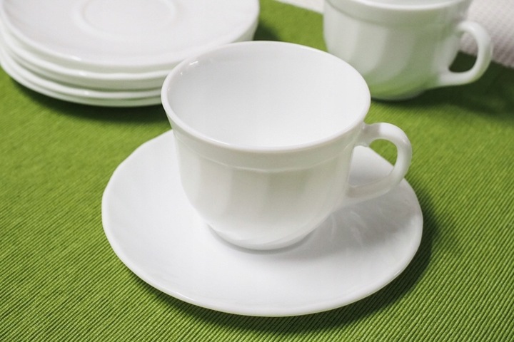 LUMINARC TRIANON WHITE Serwis kawowy 220 ml 12/6