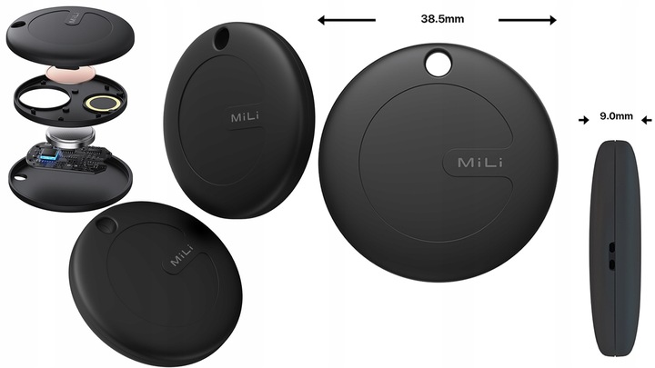 Lokalizator GPS 3x MiTag MiLi do iOS + 3x Etui Brelok do plecaka kluczy psa