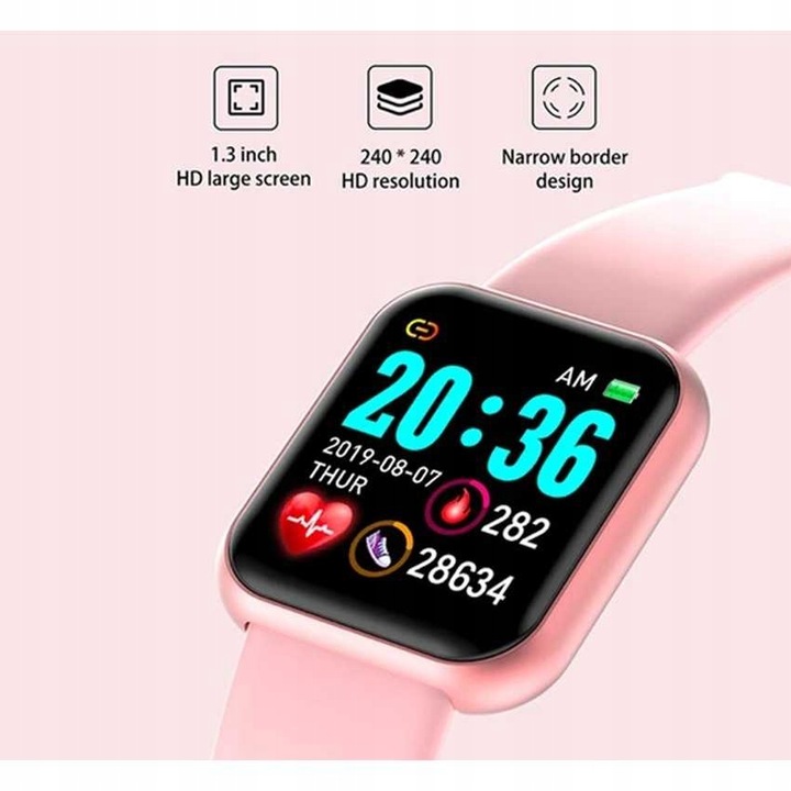 SMARTWATCH ZEGAREK KROKI PULSOKSYMETR TĘTNO FIT PL