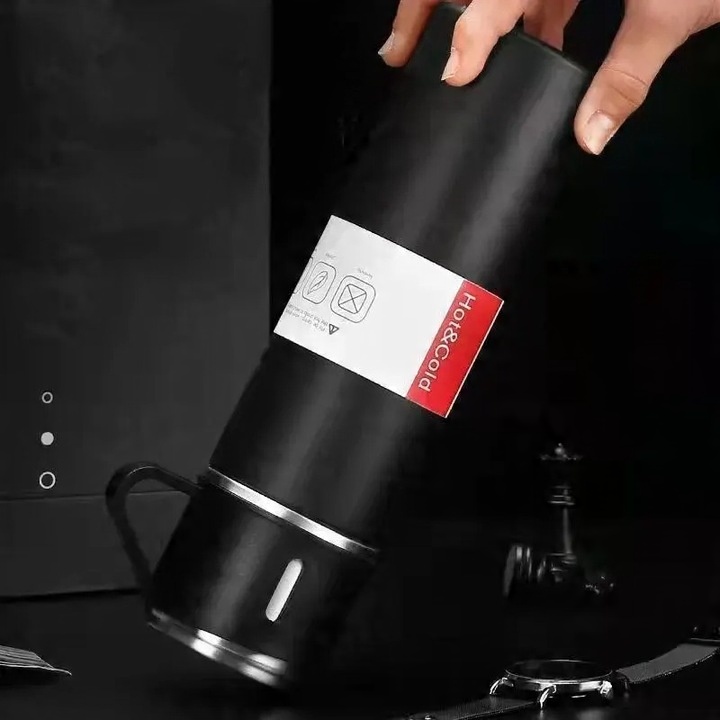 PROFESJONALNY TERMOS PRÓŻNIOWY Z KUBKIEM 3 kubki ORYGINALNY PREZENT 500ml