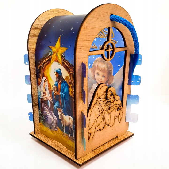 LAMPION ADWENTOWY DLA DZIECI ŚWIECĄCY LED KOLOROWY NA RORATY + Baterie