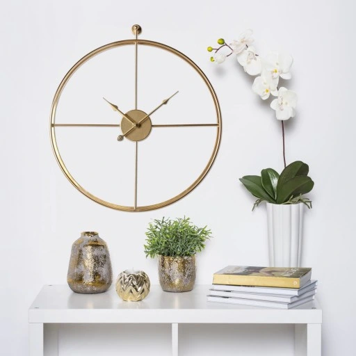 Zegar ścienny nowoczesny złoty ENCORE śr.51-MC