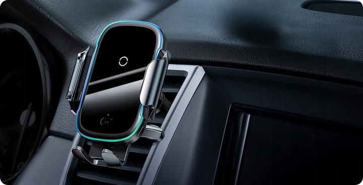 BASEUS UCHWYT SAMOCHODOWY NA TELEFON SZYBKA ŁADOWARKA INDUKCYJNA Qi 15W