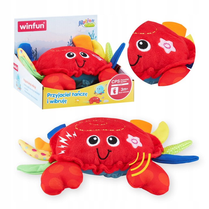 Krab do raczkowania dla dzieci czerwony wibruje wydaje dźwięki interaktywny