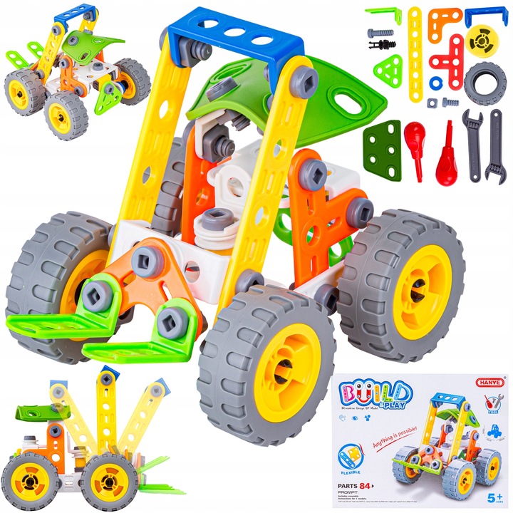 KLOCKI KONSTRUKCYJNE POJAZD BUDOWLANY DO SKRĘCANIA