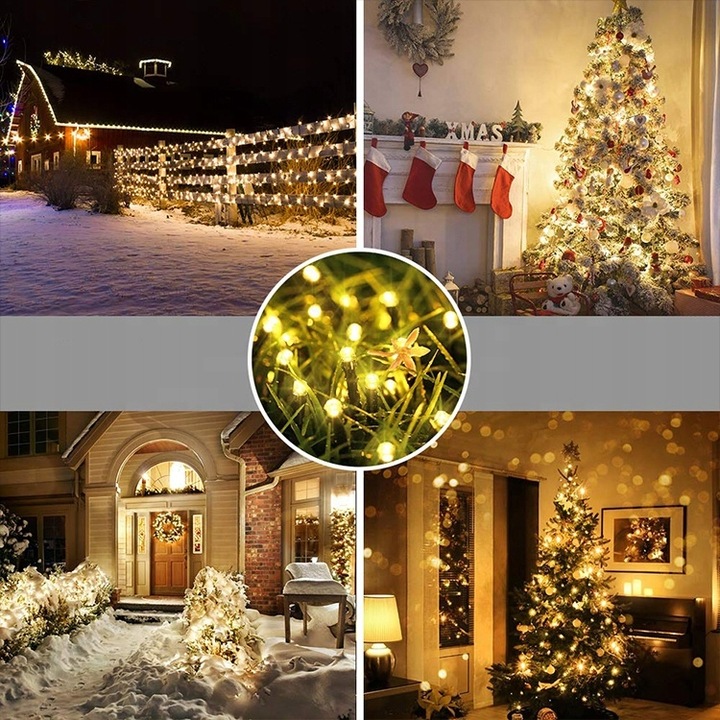 LAMPKI CHOINKOWE 500 LED ZEW/WEW BIAŁE CIEPŁE