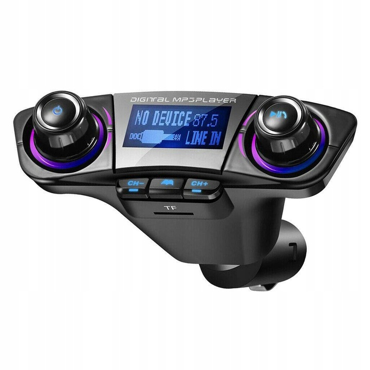 TRANSMITER FM BLUETOOTH 5.0 SD ŁADOWARKA USB LCD