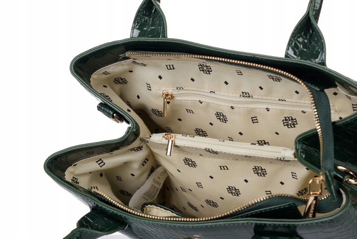 Klasyczna Zielona torba damska MIEJSKA SHOPPER Pojemna MONNARI Aktówka