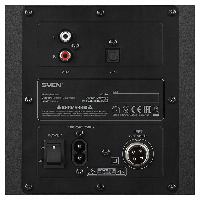 SVEN MC-30 200W głośniki 2.0 bluetooth, optyk