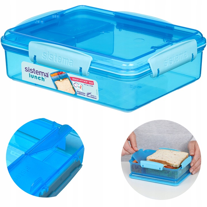 ŚNIADANIÓWKA POJEMNIK lunchbox z Przegródkami snack duo 975ml to-go Sistema