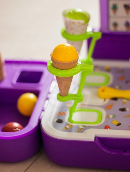 Walizka z Lodami 3w1 Kuchnia Sklepik Lodziarnia Przenośna 62 el. Woopie 3+