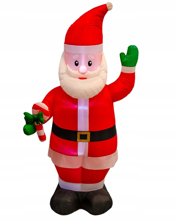 MIKOŁAJ nadmuchiwany ŚWIECĄCY DUŻY pompowany LED 215cm dmuchawiec