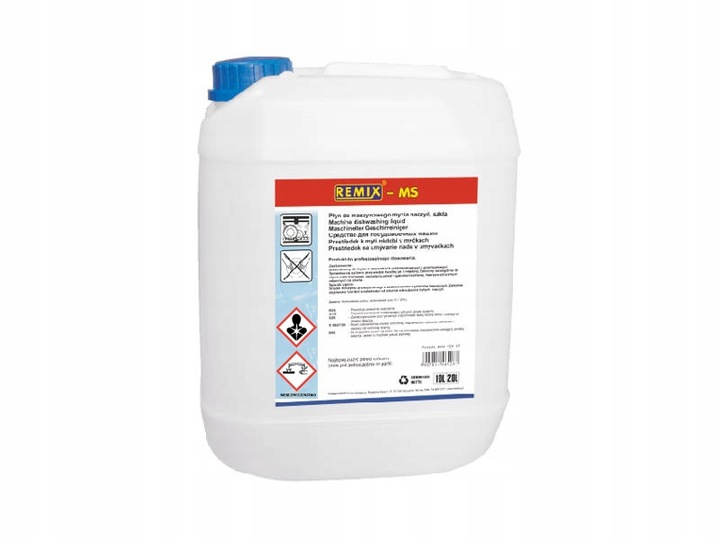 Profesjonalny płyn myjący do zmywarek gastronomicznych, 10L - MS - Remix