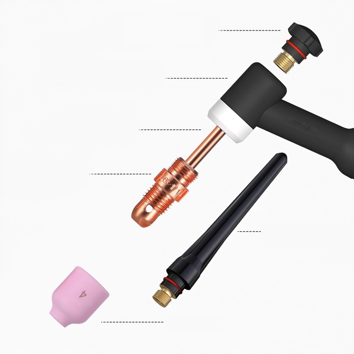 ZESTAW PALNIKA SPAWALNICZEGO KOŃCÓWKA DYSZA SZKŁO WP-17/18/26 KUBEK KIT