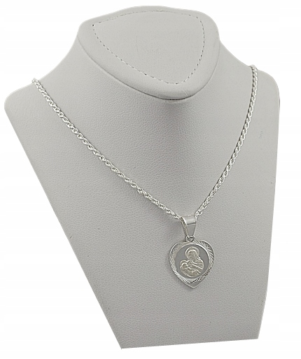 Łańcuszek Srebrny Damski Corda z Medalikiem Serduszko pr 925 Grawer Gratis