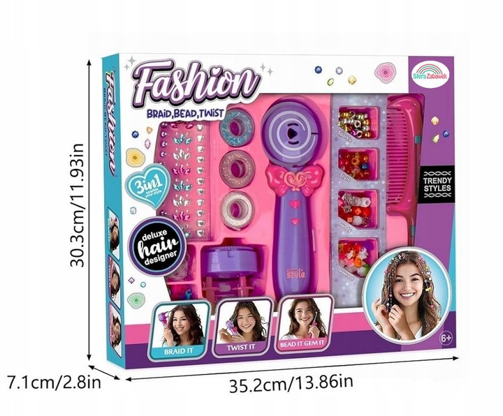 Zaplatarka do włosów zaplatacz studio fryzjerskie maszynka do warkoczyków