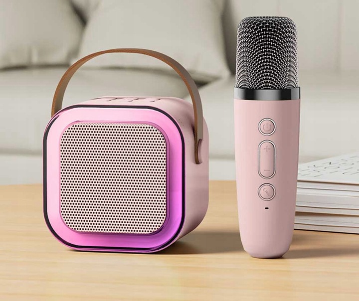 BEZPRZEWODOWY PRZENOŚNY ZESTAW DO KARAOKE GŁOŚNIK BLUETOOTH + 2x MIKROFON
