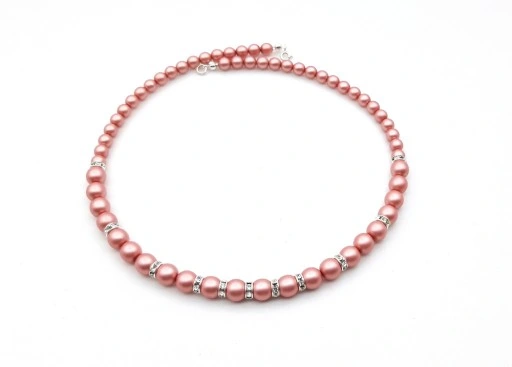 komplet biżuterii pudrowy róż SREBRO PERŁY CYRKONI