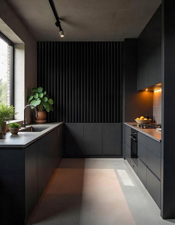 Lamele ścienne 54x260 cm, akustyczne na czarnym filcu - Antracyt 693