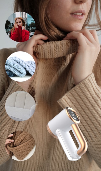 GOLARKA do ubrań maszynka do swetrów tapicerki duża mocna z wyświetlaczem