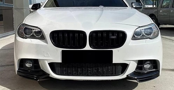 BMW F10 F11 M SPORT FLAPSY CZARNY POŁYSK SPLITTER DOKŁADKA ZDERZAKA PRZÓD